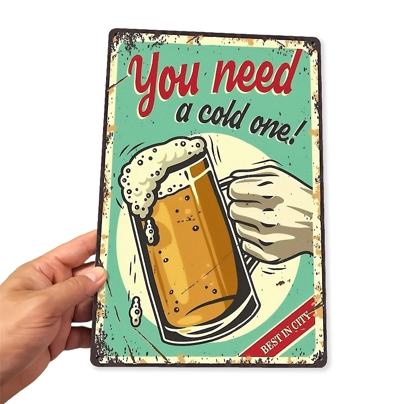 Retro Bavarian Oktoberfest Metal Tin Sign Handcrafted Lager Poster Wall Art Decor 20.32X30.48cm