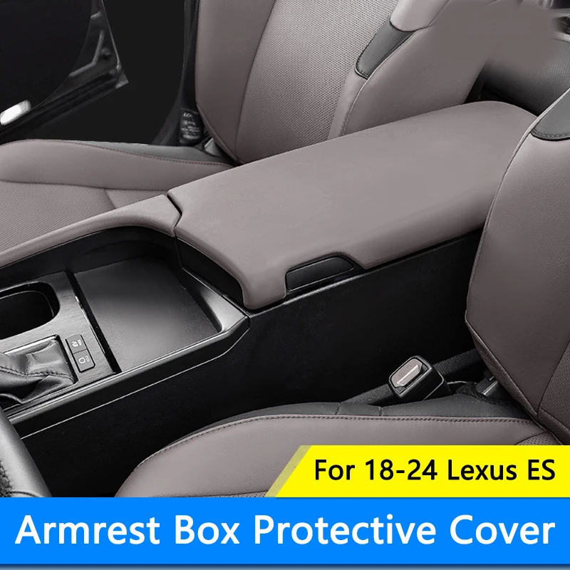 QHCP Centre Console Armrest Box Cover Leather Protective Lid Cap Car Interior Accessories For 2018-2024 Lexus ES 200 260 300h