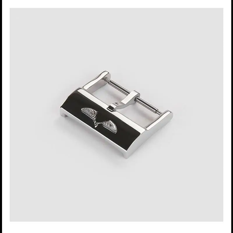 HAODEE 20mm Stainless Steel Pin Buckle For Breitling Watchband Silver Polished Metal Accessory Clasp