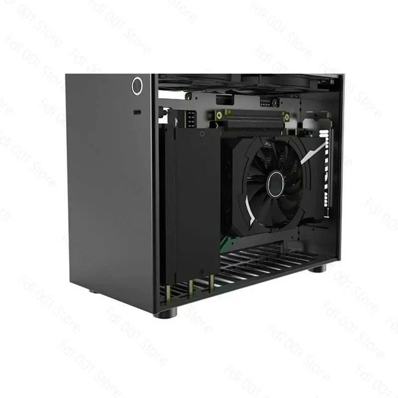 Mini ITX Gaming PC Case  Small Form Factor Computer Chassis  Double Slot GPU Support 7.82L