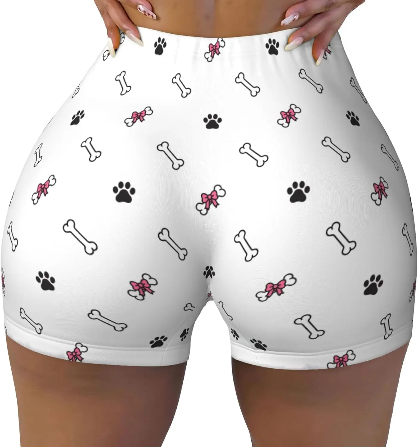 

Женские шорты для тренировок с принтом собачьей лапы, спортивные шорты для бега, эластичные боксеры, бесшовные шорты, спортивный багажник для тренажерного зала и фитнеса