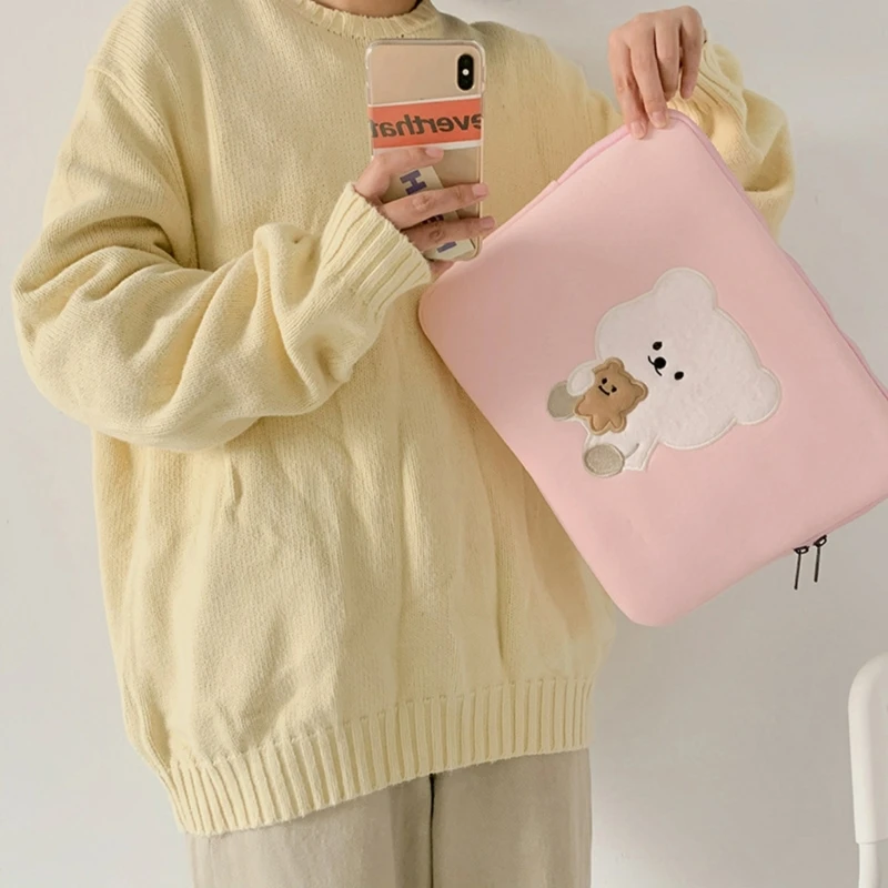 

Bear Pattern Laptop Sleeve Case Bags Shockproof Computer Cover Bag Tablet 601D