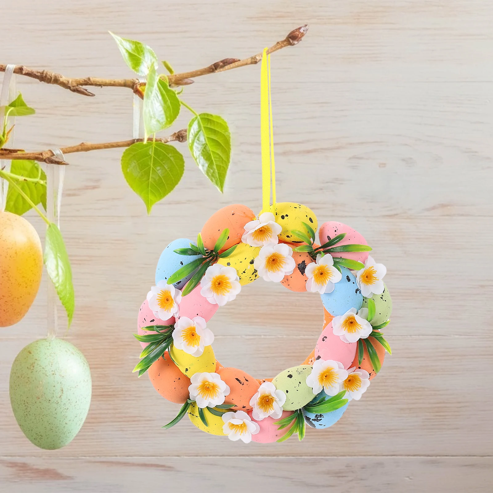 

Easter Decoration Bright Home Festival Scene Decor Hanging Wreath Festival Scene Decor Door Wreath Pendant Wall Garland