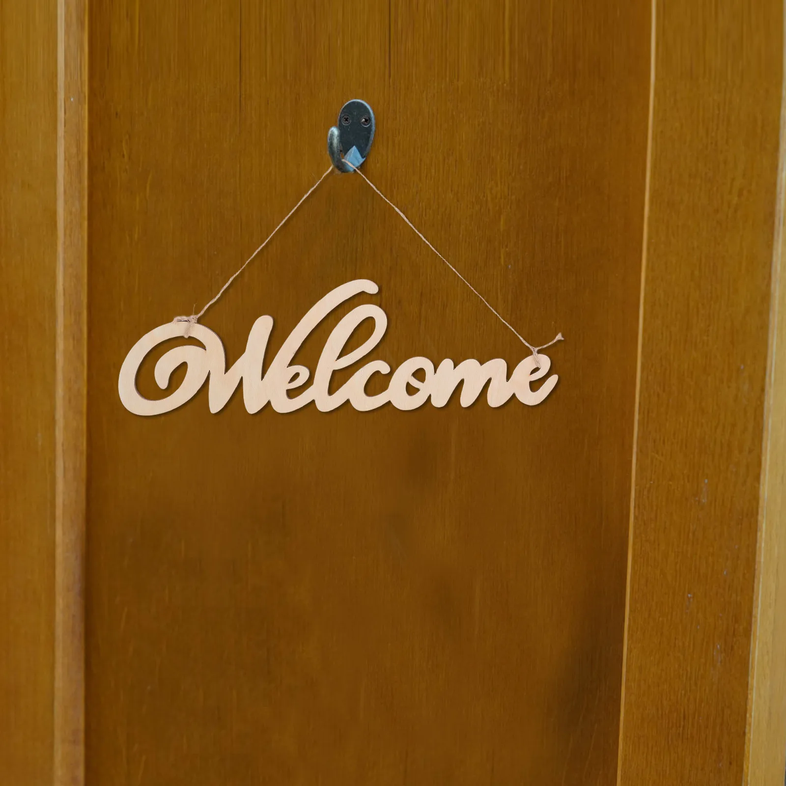 

6Pcs Wood Board Hanging Door Sign Welcome Cutout Front Entrance Decorative Plaque Wood Board Hanging Door Sign