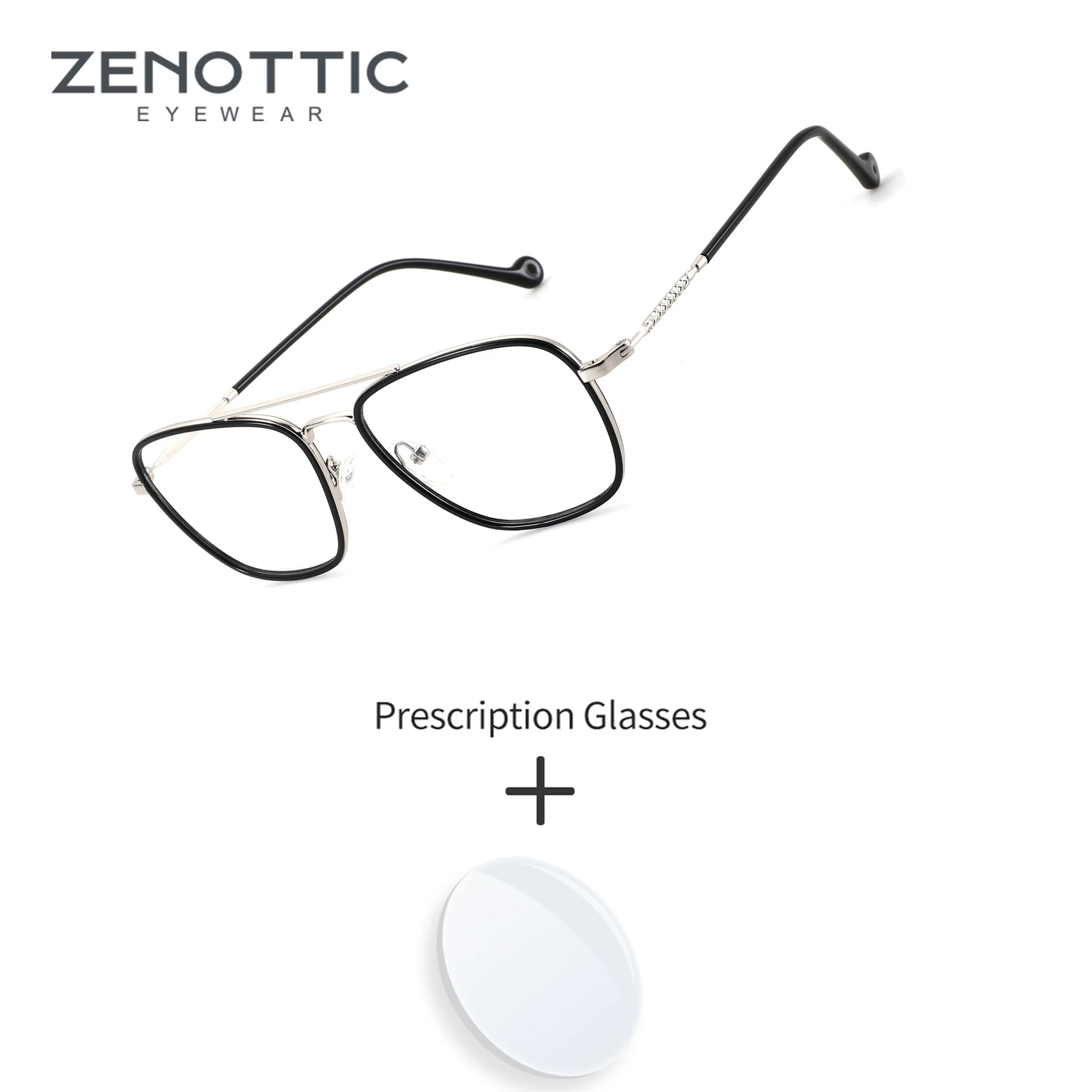 zenottic-mサイズ-パイロット型-メタルフレーム-メンズ用-度付きメガネ-多焦点レンズ-プログレッシブレンズ-ブルーライトカット-高級メガネ