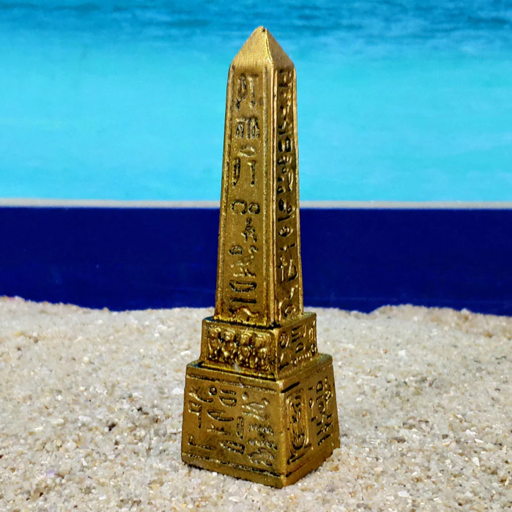 Egyptian Obelisk Psychological Sandbox Decor Ornament Stone Tower Statue Resin Desktop Office for Home