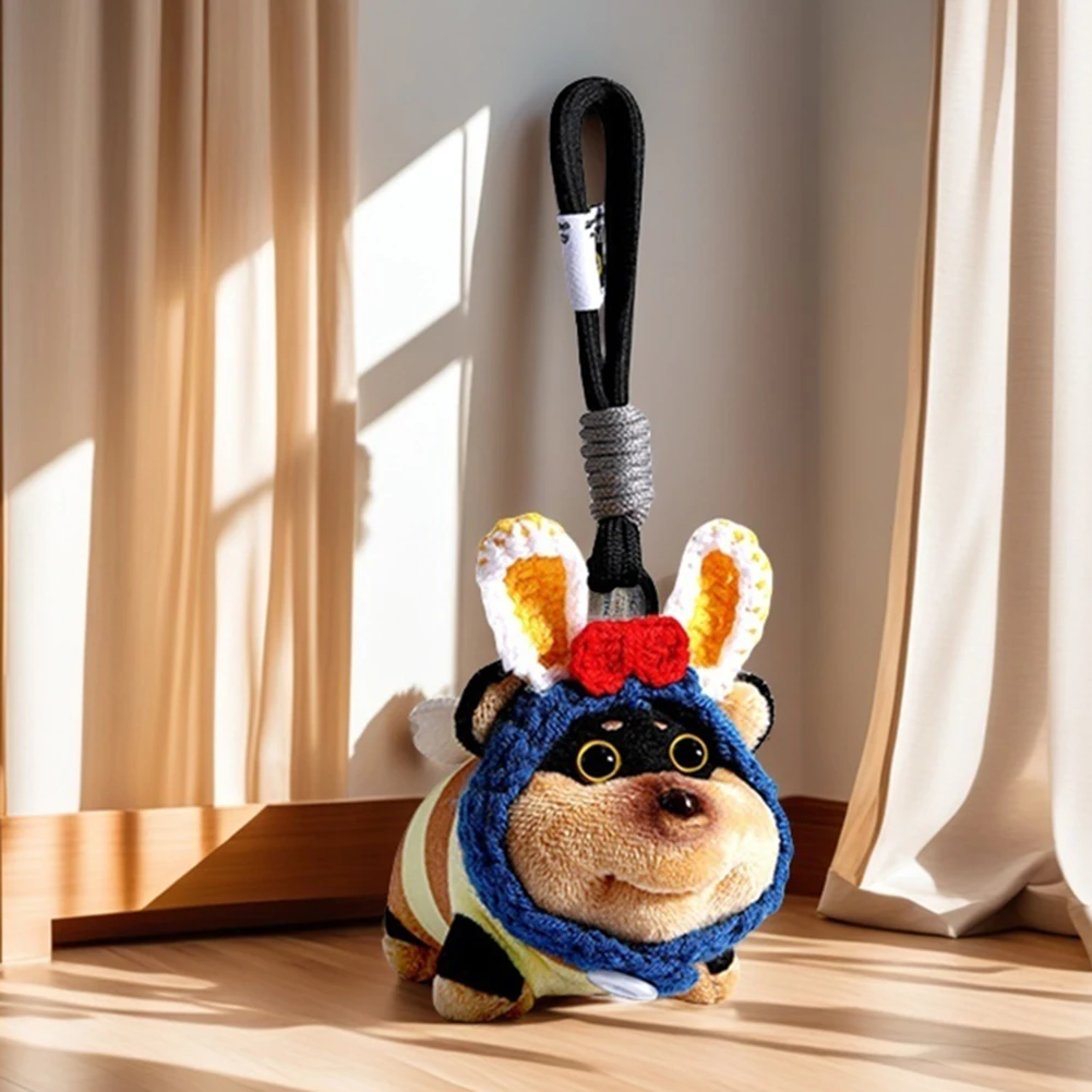 Cute Bee-Dog Plush Keychain Present Adorable Plush Doll Keychain Pendant For Backpack Decor