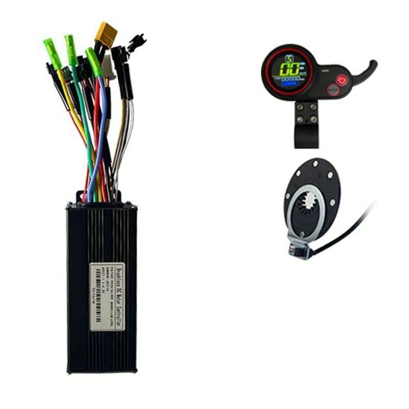 36V 48V 750W 1000W Three-Mode 12 Tubes Brushless 30A Controller Throttle Brake Kit With LED V889 Display E-Bike Parts