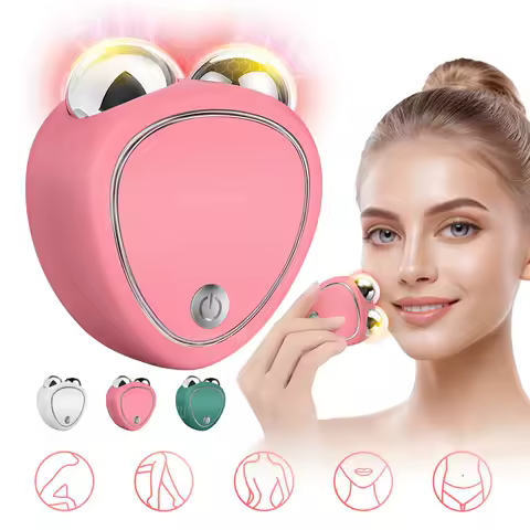 Face Lifting Machine Facial Massager EMSMicrocurrent Slimming Face Tool Sonic Vibration Roller Charging Beauty Tightening