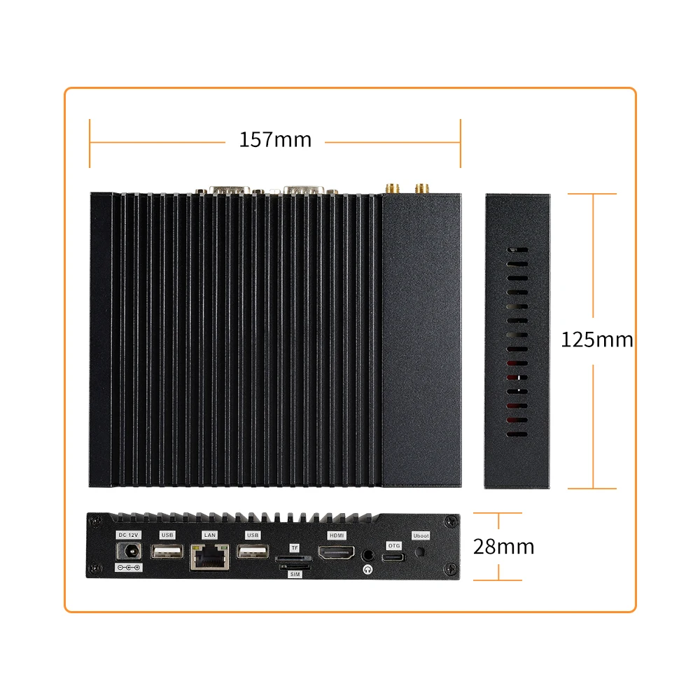 Liontron Industrial Fanless Mini Computer 2 COM RockChip Quad Core Andriod Mini PC 2*RS232 WiFi 6*USB Ubuntu Linux PC