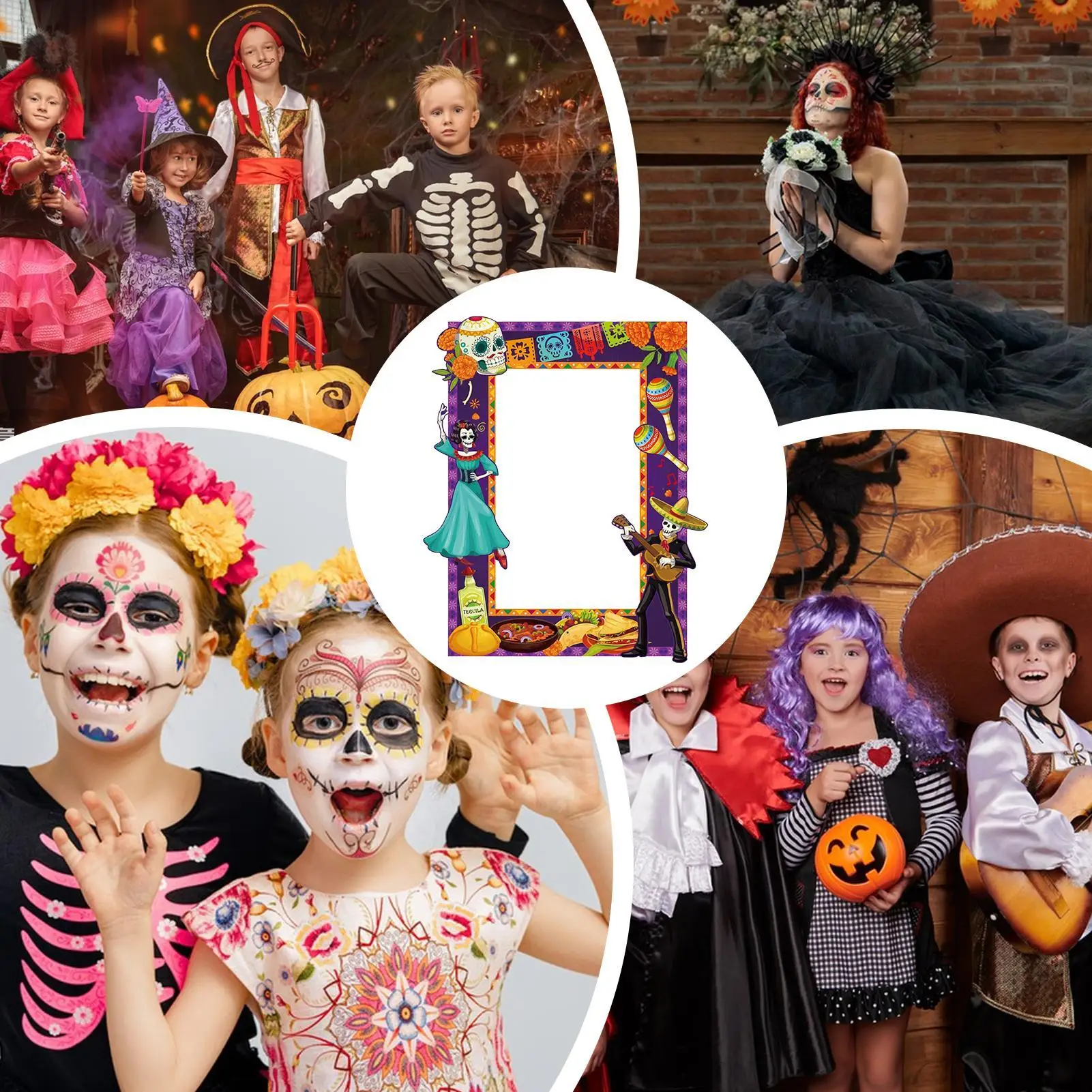 Cadre de cabine Photo, cadres à Selfie pour fêtes, fournitures de décoration de vacances pour le jour des morts, réunion de famille, Festivals communautaires