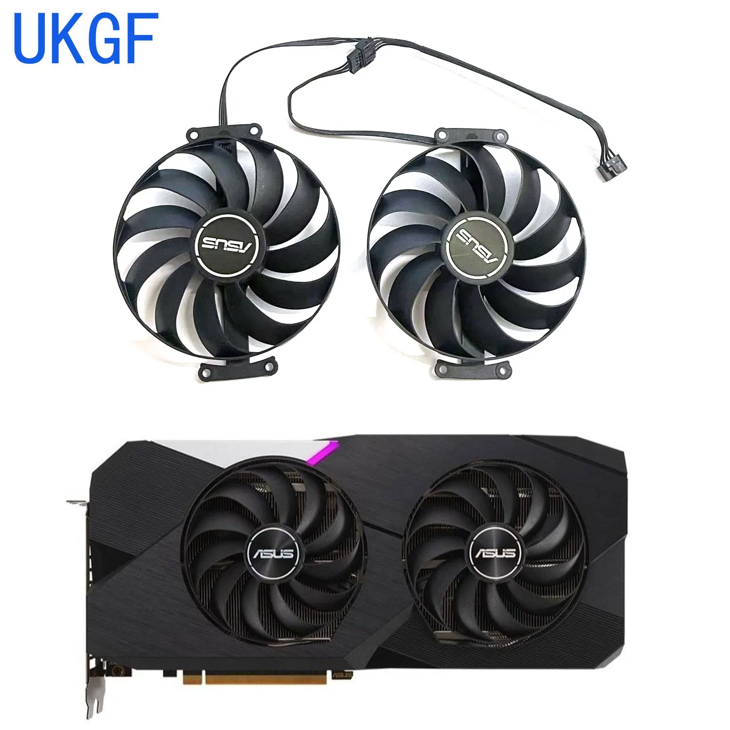 

Brand new 95MM 5PIN CF1010U12S T129215SU RX6700 XT GPU fan for ASUS Radeon RX6600 6600XT 6700XT dual graphics card replacement