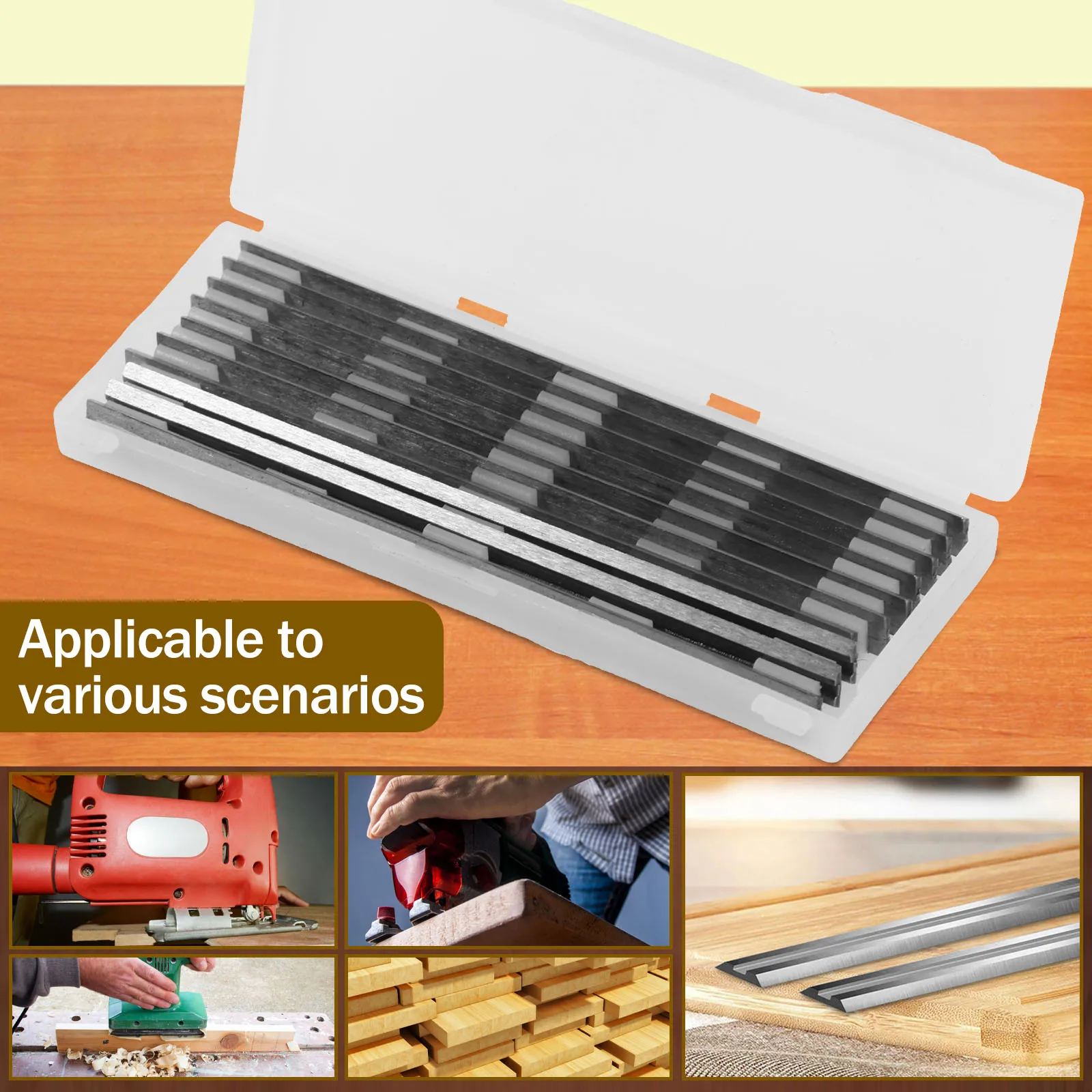 HSS-Rabot électrique de remplacement, 82mm, 10 pièces, couteau à double bords pour uration Ryobi B & D Black & Decker etc