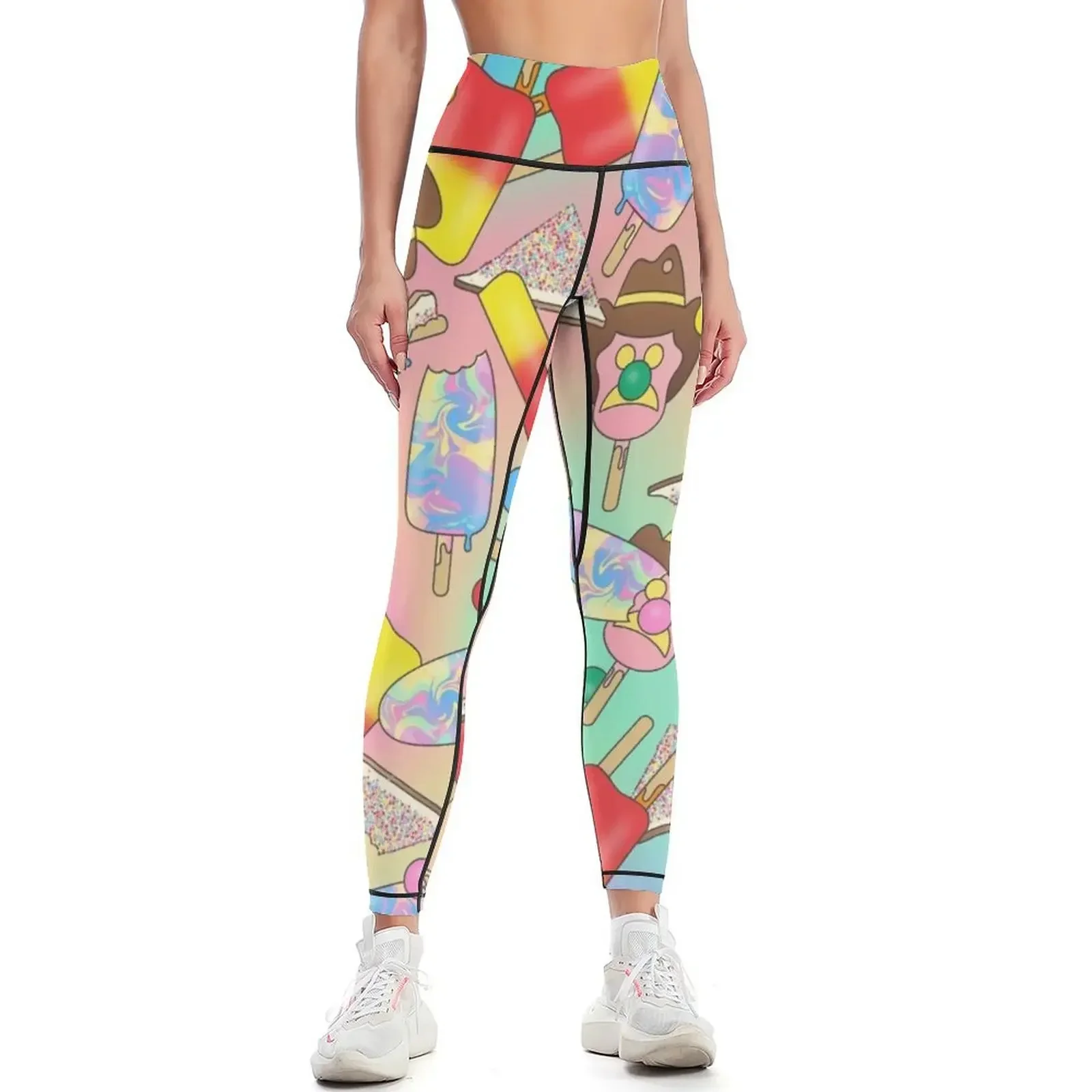 

My Favourite Colour is Rainbow - Iconic Aussie Treats Leggings sport set active wear fitness set gym Womens Leggings