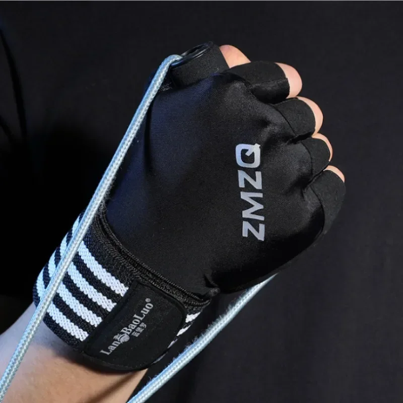 الرجال والنساء الدراجات اللياقة البدنية تسلق قفازات تنفس عدم الانزلاق الحرير الجليد نصف اصبع اللياقة البدنية قفازات تمديد معصمه قفازات