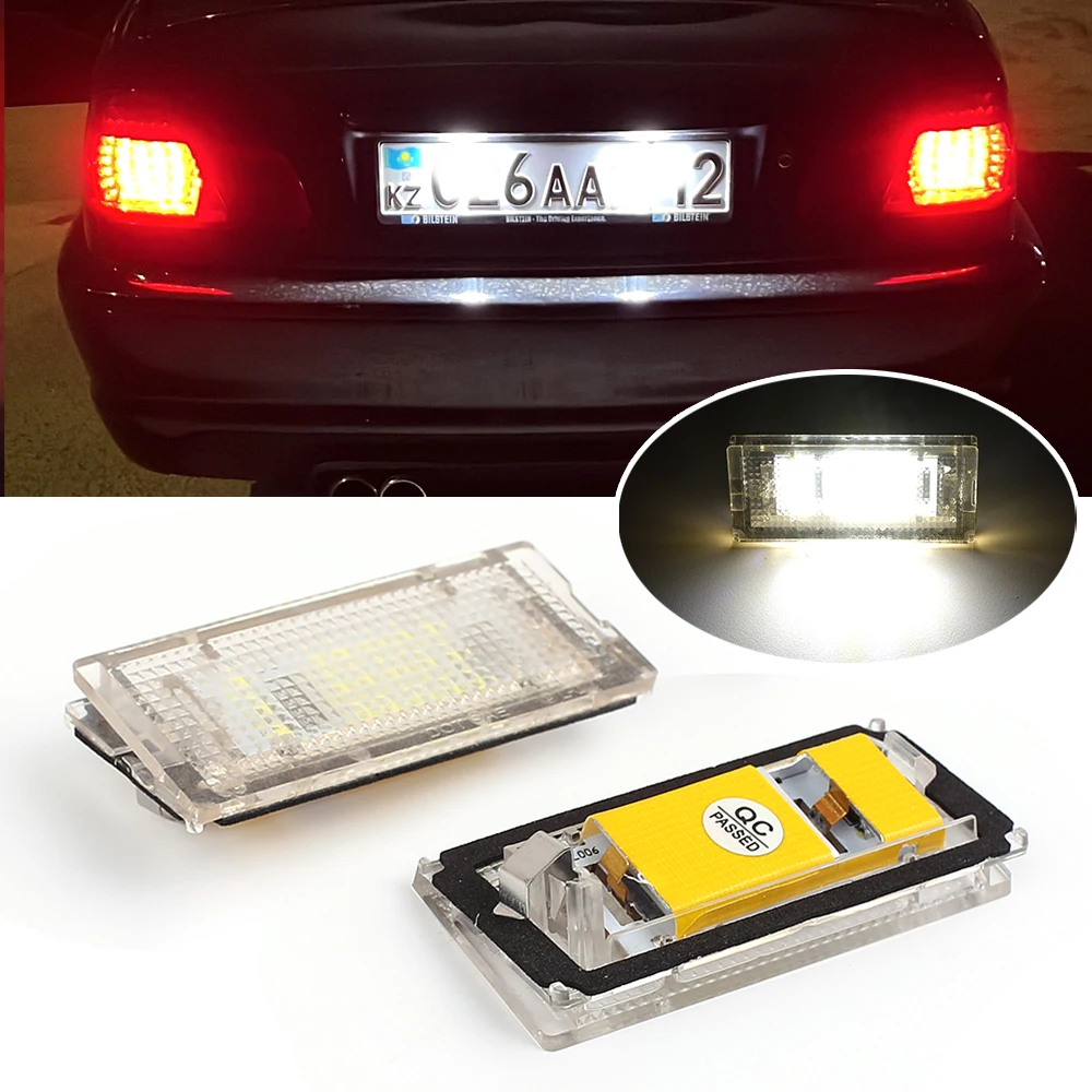 For BMW 3-Series E46 2D 2-door Coupe Convertible M3 Facelift 2004 2005 2006 LED Number Plate Lamp White License Plate Light