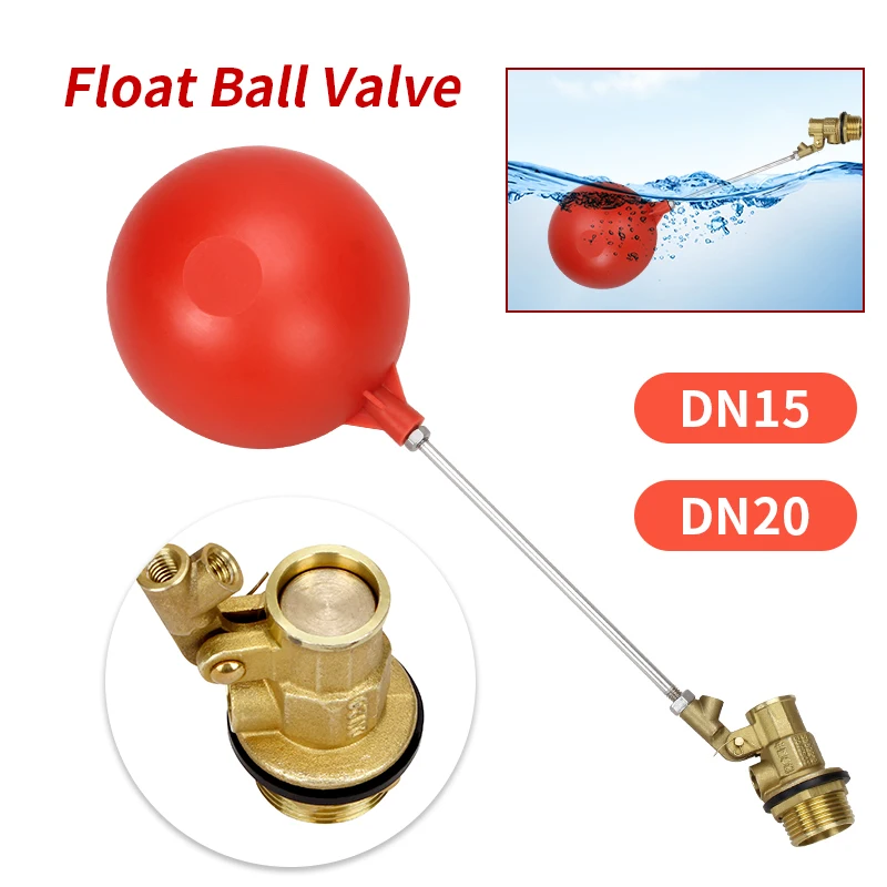 Red Plastic Float Ball Valve DN15 DN20 Water Tower Water Tank Water Level Automatic Controller
