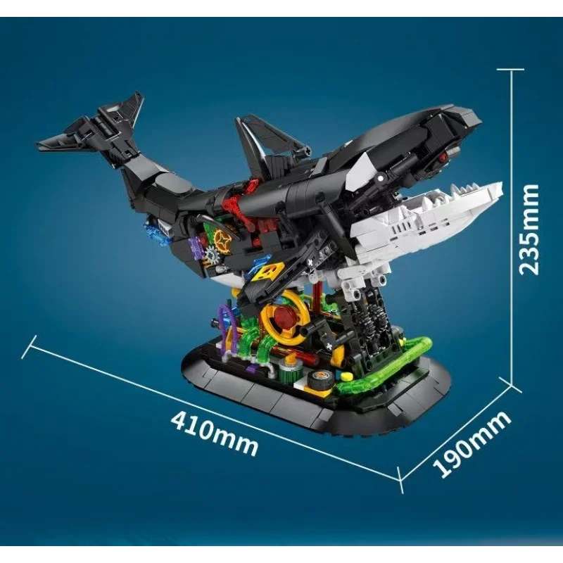 

Набор для сборки модели косатки MOC с подставкой для демонстрации, коллекционные игрушки, подарки для любителей глубоководных исследований, взрослых и детей, 1092 детали