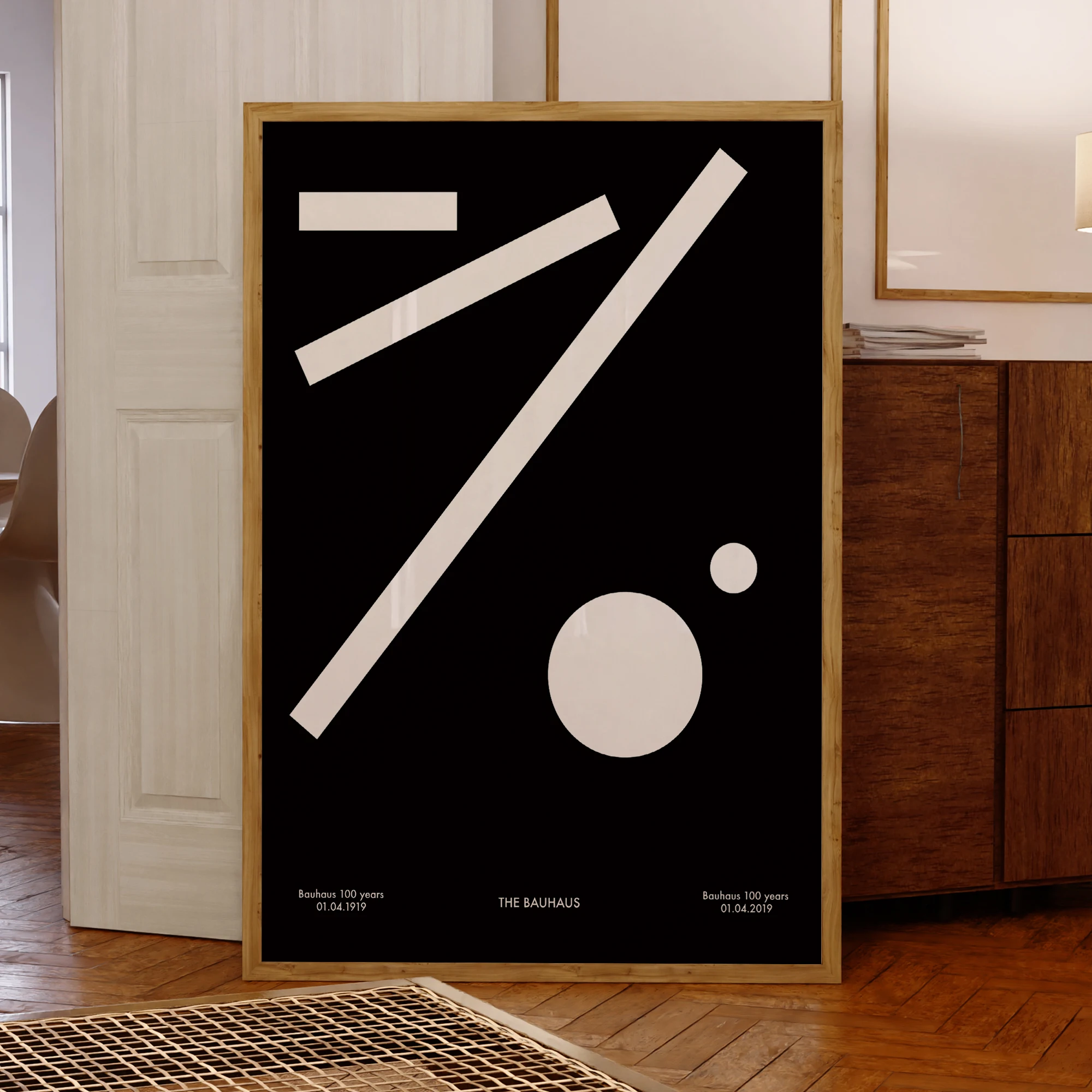 Moderne Bauhaus Design Geometrische Form Wand Kunstdrucke Aluminium Rahmen Leinwand Malerei Poster Bild Für Wohnzimmer Wohnkultur