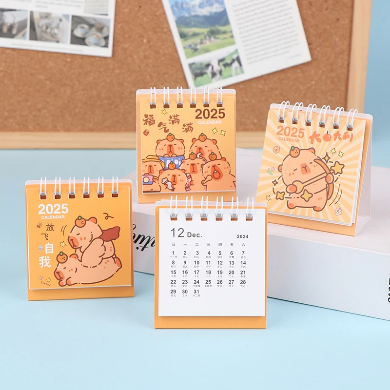 5 stks Kawaii Mini Kleine Bureaukalender Zak Draagbare Kartonnen Kalender Kantoor Desktop Decoratie