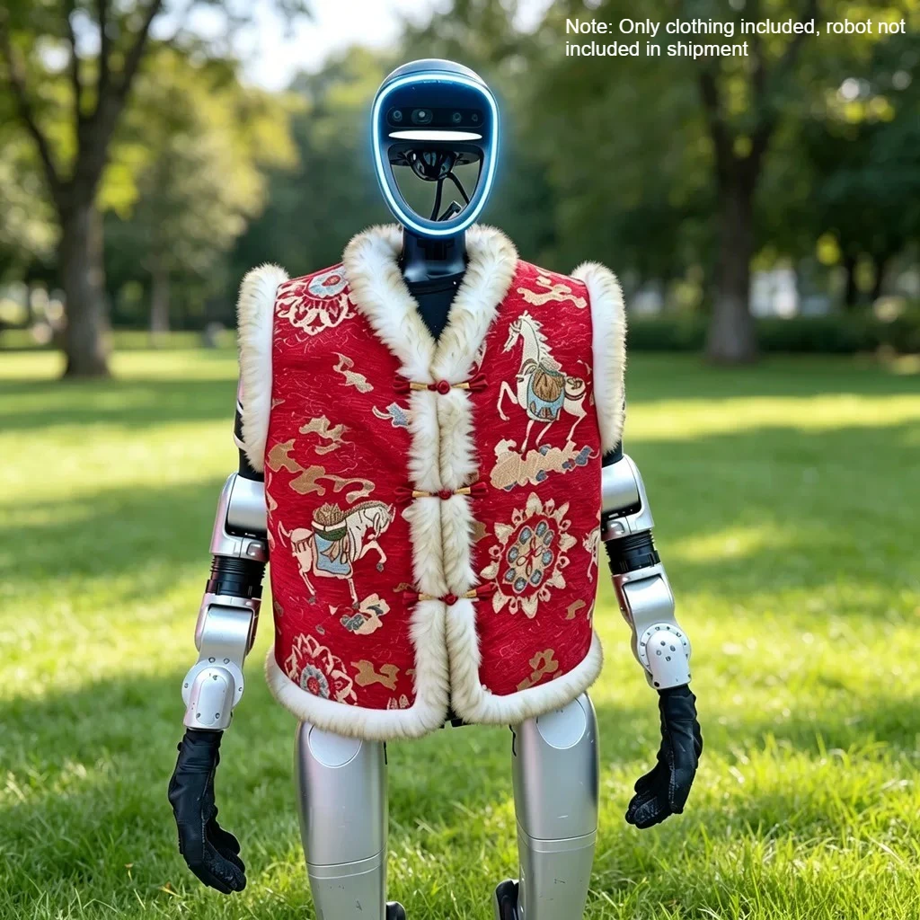 Floral Print Quilted Jacket Costume for Unitree G1 Humanoid Robot – Spring Festival Gala Same Style, Custom Fit for AI Robot