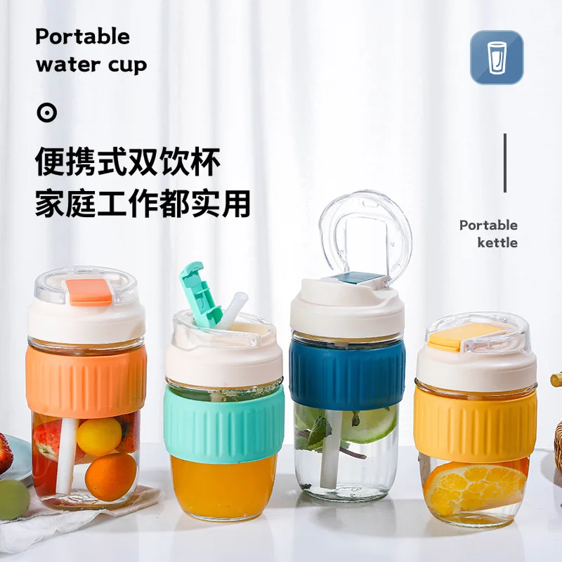 Glass Bottle with Cover Pipette Latte Coffee Cup Tubularis Grave Tea Set Thermal Mug Thermo Espresso Chicaras Accessories Scald