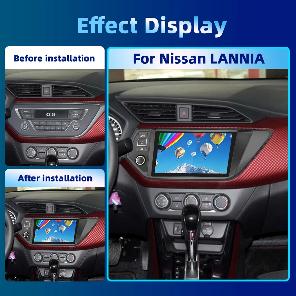 Podofo 2Din Android Car Audio For Nissan LANNIA 2016 9'' Automotive Multimedia Carplay Android Auto GPS 8+128G 8Core Car Stereo