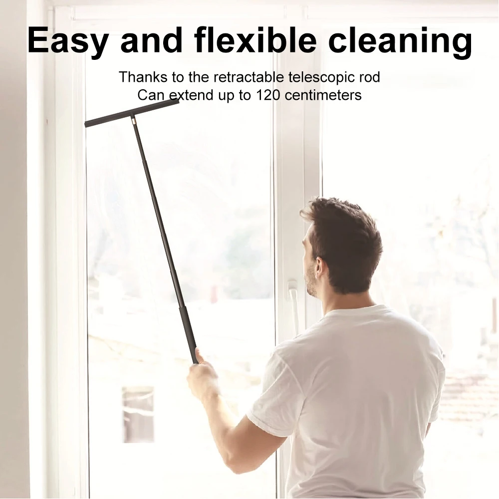 Telescopic Shower Squeegee for Window/Glass Door Cleaner Mirror Wiper Portable Long Handle Floor Mop Squeegee Home Cleaning Tool