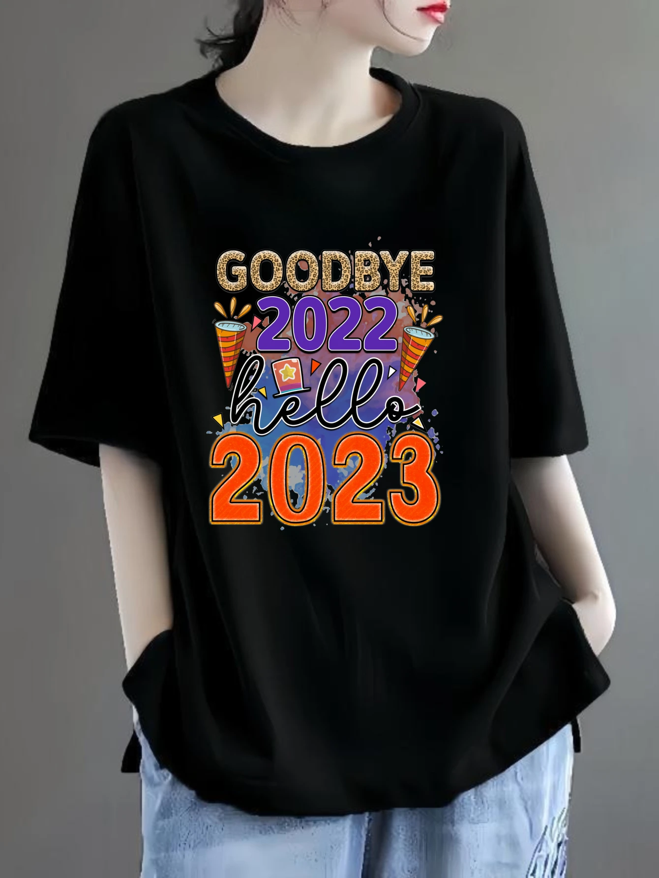 

Women's T-shirts Y2k t shirt for women 90s vintage clothes 100% cotton Goodbye Two Thousand Twenty printed t-shirt Halloween top