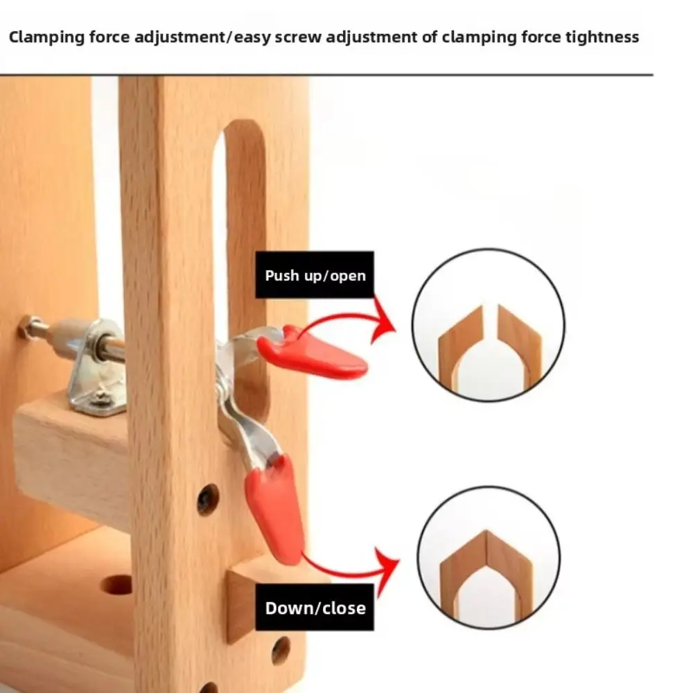 Verstelbare opvouwbare houten klem Handstiksel Verlengde bodemplaat Leathercraft Houten clip Antislip hout