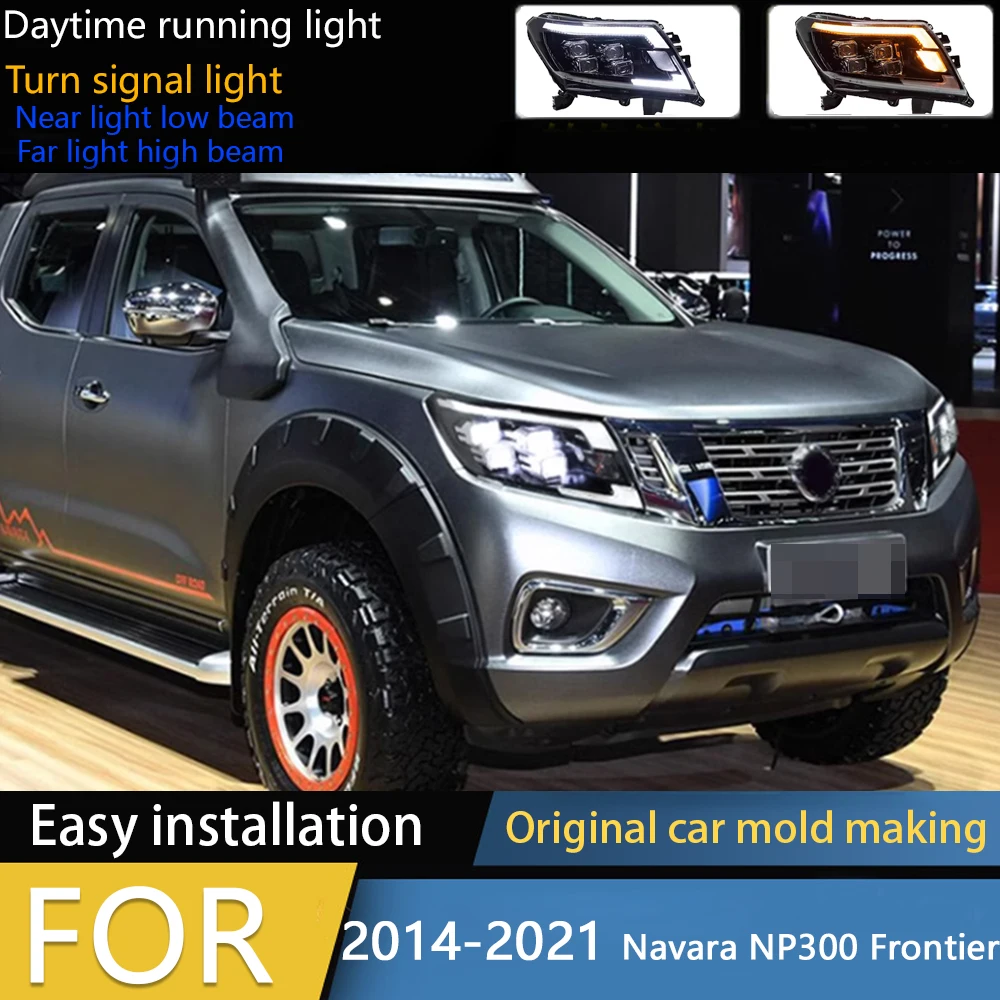 Car Styling Lampada frontale per Navara Fari 2014-2021 NP300 Frontier LED Faro Segnale DRL Proiettore LED Accessori auto