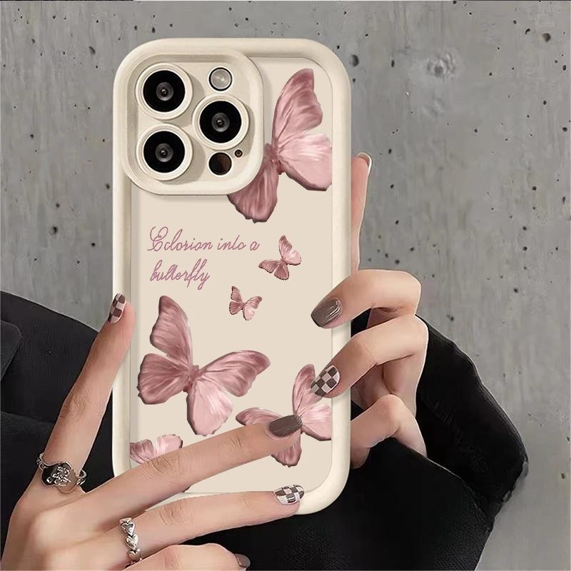 Black Butterfly Soft TPU Case for Samsung Galaxy A55 A35 A25 A15 A05 A05S 5G A24 A13 A23 A12 A22 A32 A52 A52S A71 A72 A51 4G