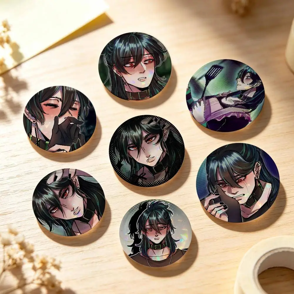 Game T-The Kid at The Back Sol Pins Y2K Funny Cartoon Badge Fashion Jewelry Accessories Round Snap-in Brooch on Backpack