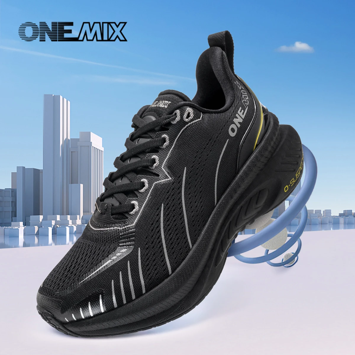 ONEMIX 21608A Trail Running Shoes For Men Blue Winter Lace Up Sports Shoes Women Non-slip Outdoor Athletic Warm Male Sneakers