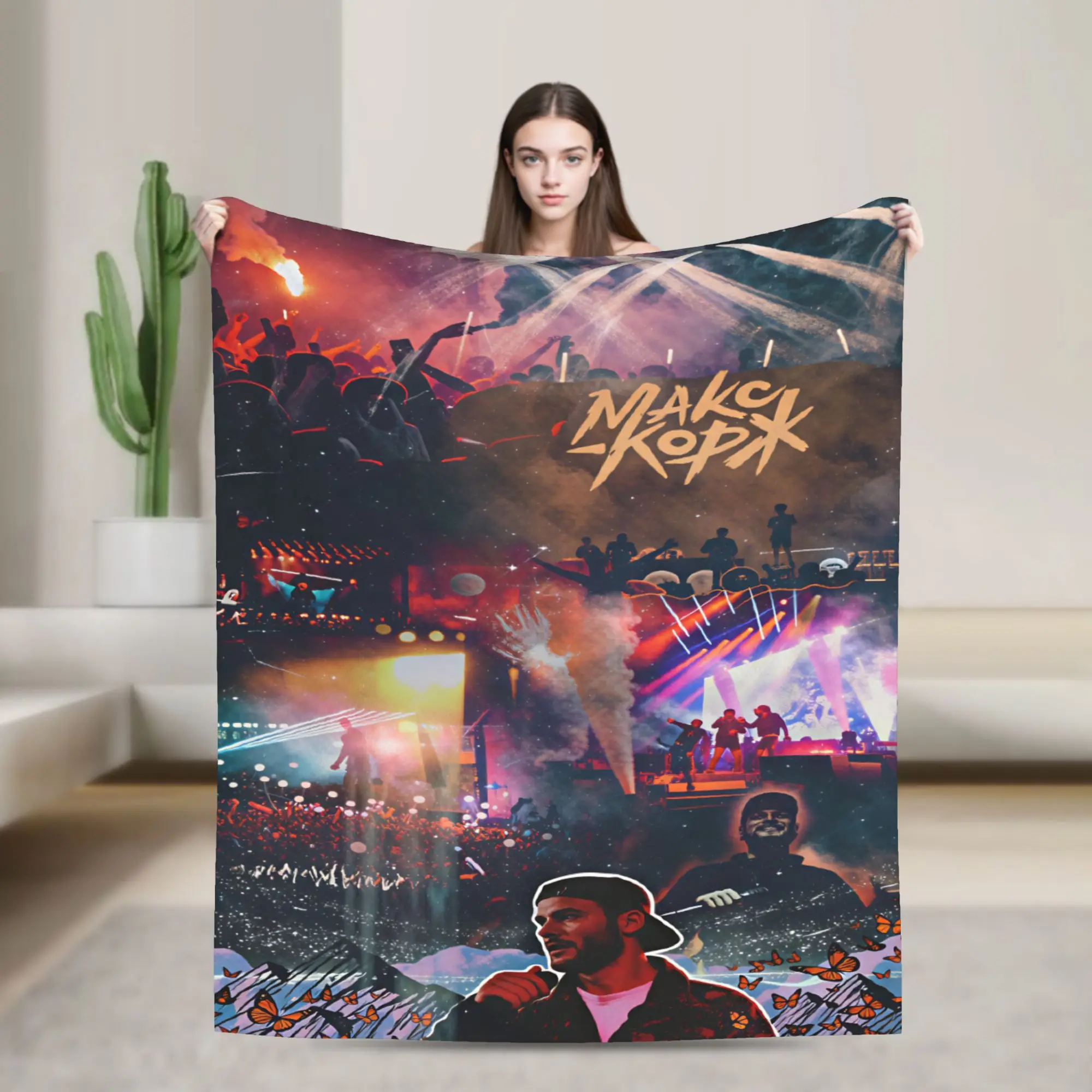 Max Korzh Макс Корж  Soft Blanket  Picnic Plush Bedding Throws Fluffy Couch Chair Flannel Bedspread Sofa Bed Cover