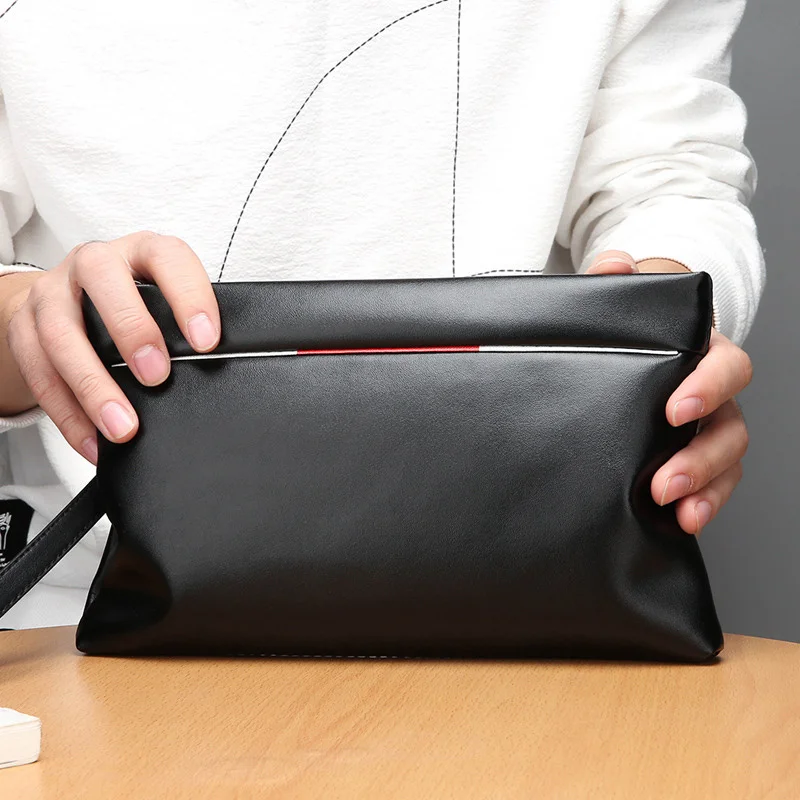 

Fashion Men's Envelope Clutch Bags 2023 New High Quality Soft PU Leather Day Clutches Business iPad Storage Handbags Wallet Male