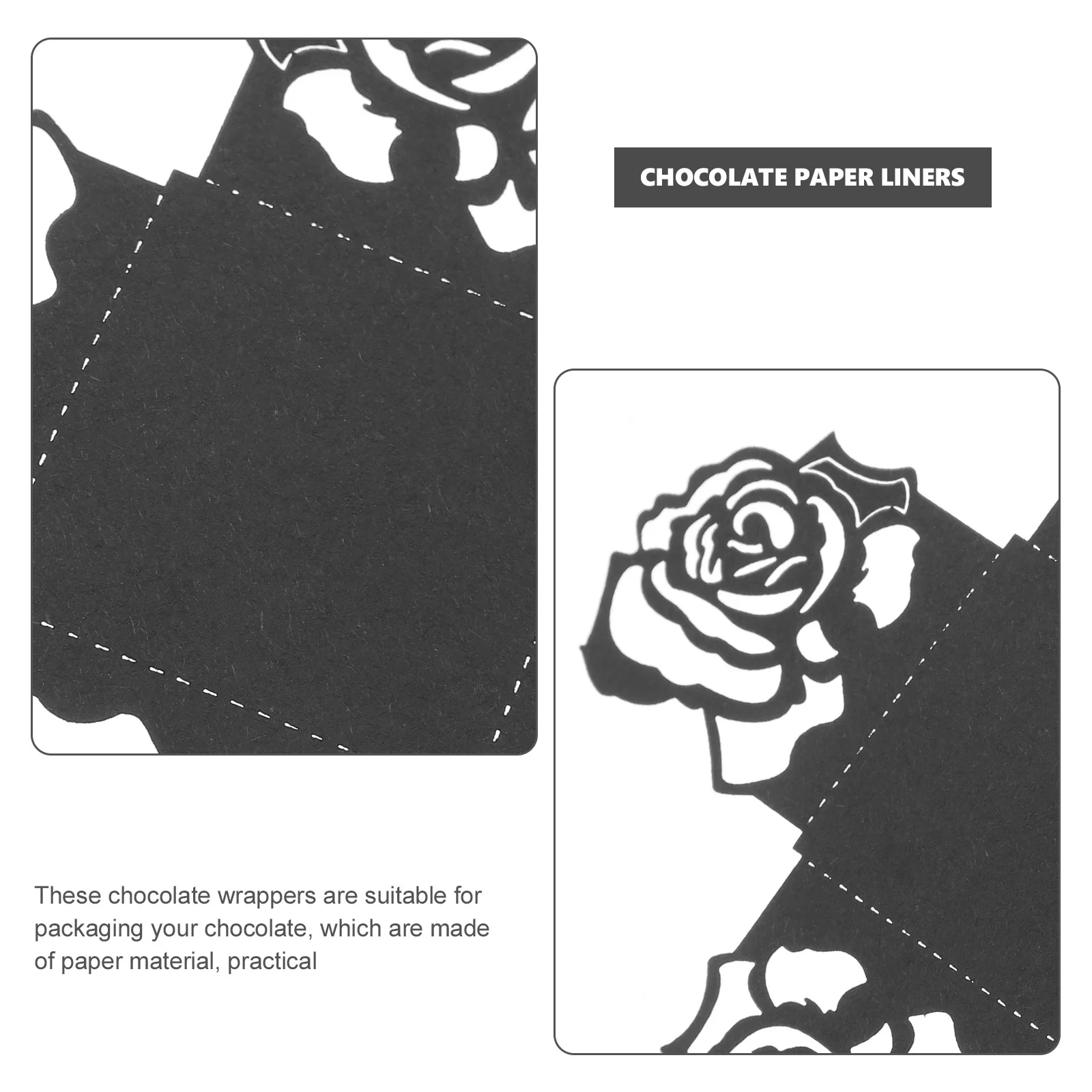 

50Pcs Chocolate Wrapper Truffle Cups Hollow Design Candy Cups Chocolate Packaging Tray Party Supply Paper Truffle Wrappers