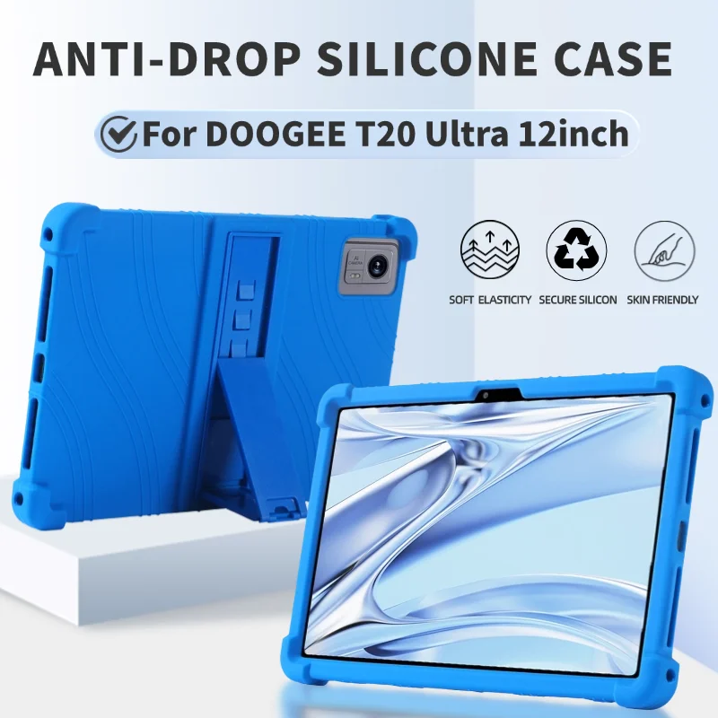 

Чехол для DOOGEE T20 Ultra 12-дюймовый чехол для планшета Android 14, силиконовая подставка, мягкий корпус
