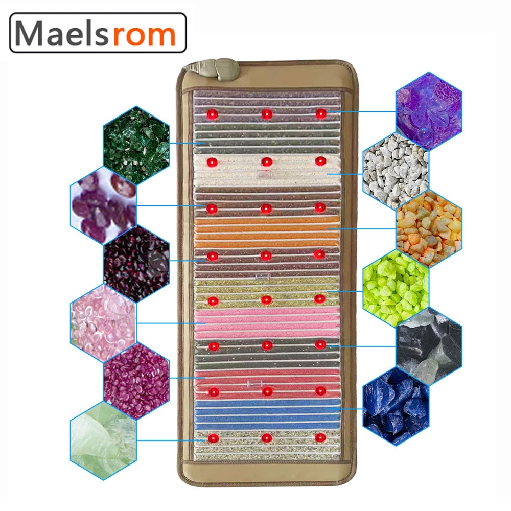 PEMF Photon Crystal Energy Massage Mattress 12 Color Massage Hot Stone Therapy Mat Magnetic Field Ultra Wave Relieving Back Pain