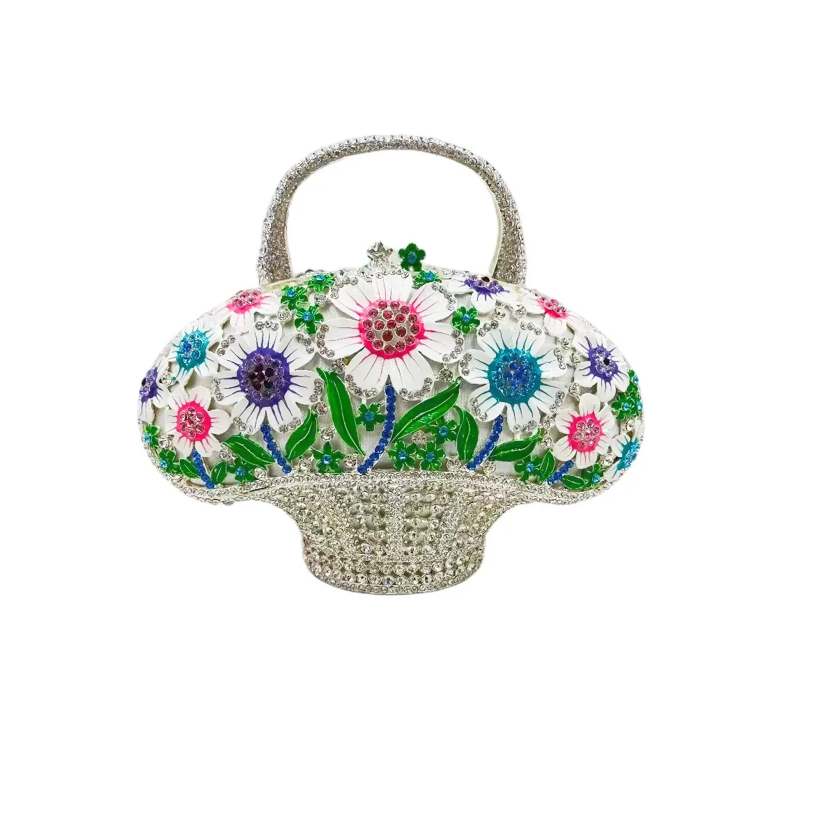 

FGGWAREHOUSE Clutch Flower basket jewelry bag evening bag cocktail party bag Colorful small daisy flower basket women's handbag