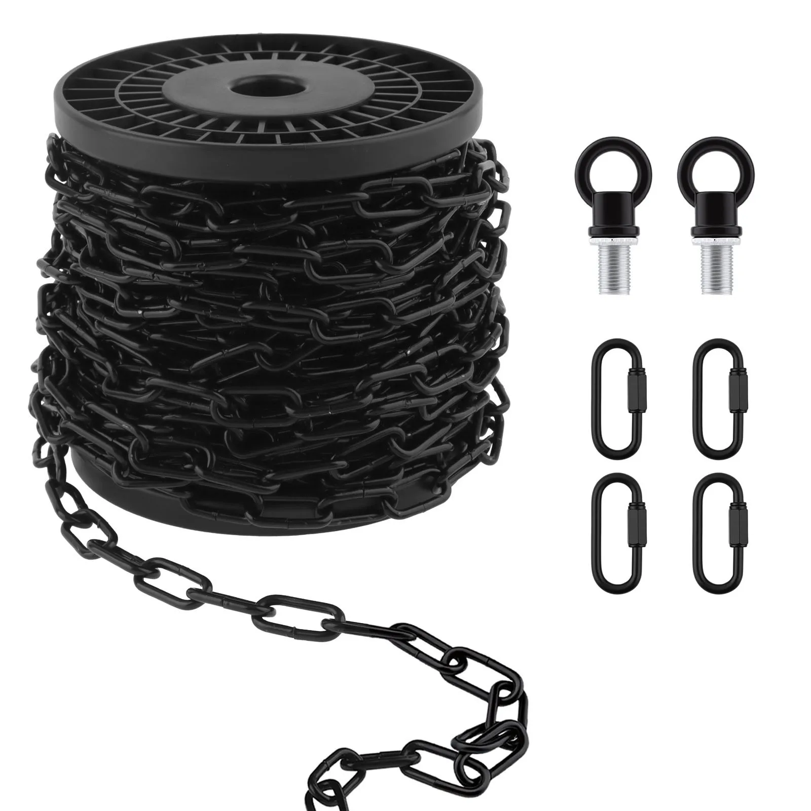 50ft / 15M Light Fixture Chain Metal Hanging Chains for Light Fixture with Chain Link, Hook Rings, Metal Lights Chains