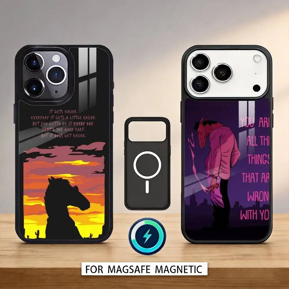 

Funny B-Bojack H-Horseman Phone Case For iPhone17,16,15,14,13,12,Pro,Max,Magnetic For Magsafe Wireless Charging