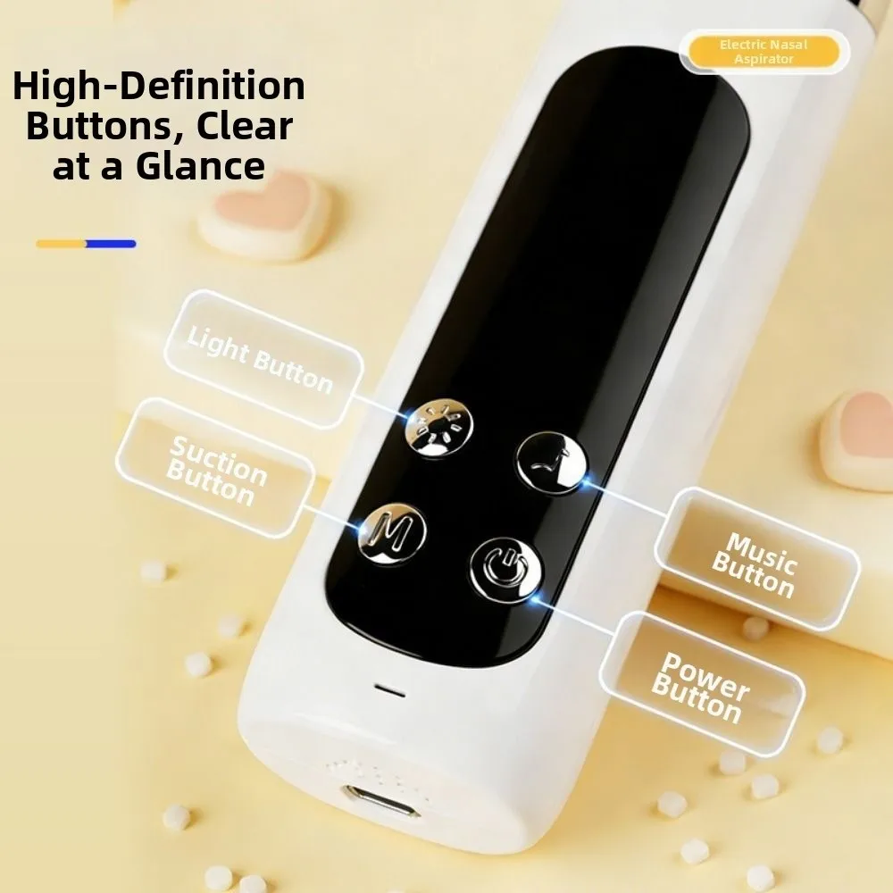 USB Rechargeable Electric Baby Nasal Aspirator 5 Modes Rhinitis Cleaner Infant Nose Cleaner Silent Washable Snot Sucker
