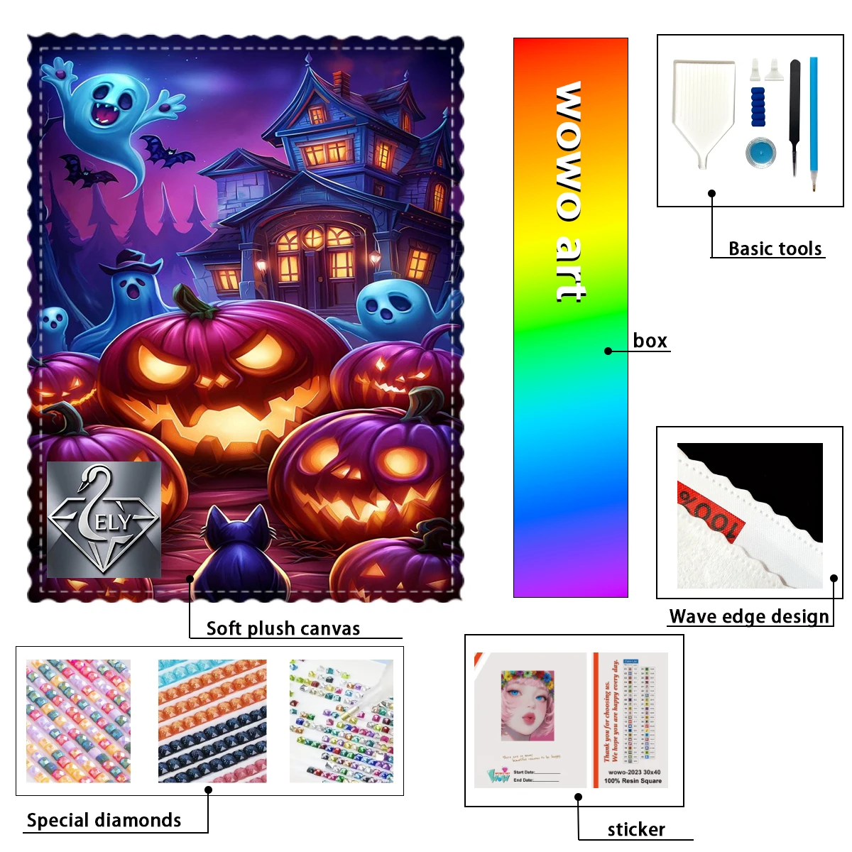 

【Ely_ Diamond Art】Pumpkin ghost Crystal AB Rhinestone FD Rhinestone Perfect Resin Diamond