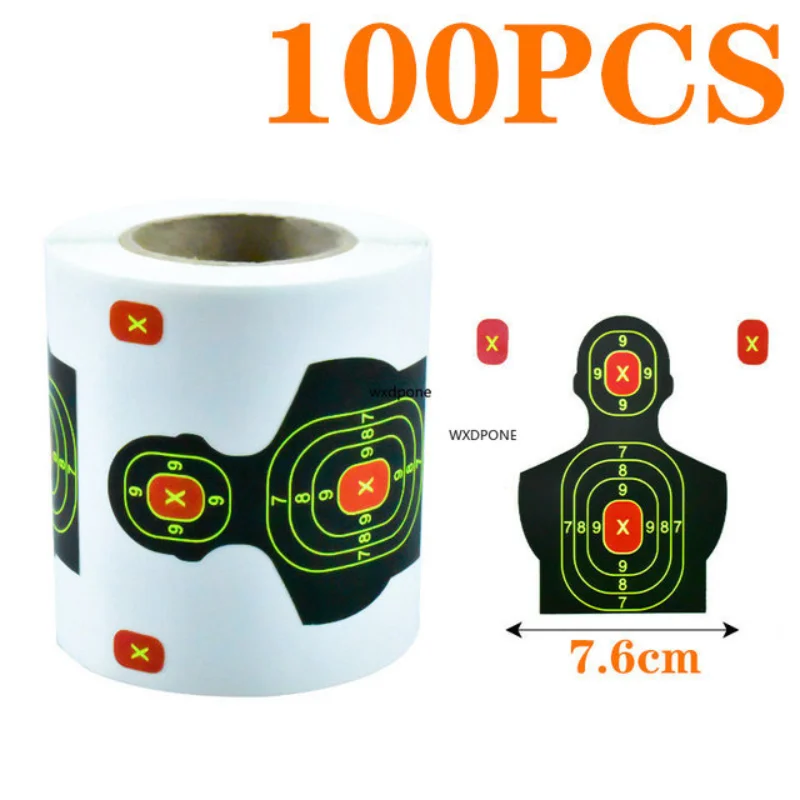 100 Sheet Sticker Targets Splatter Splash Amp Reactive Per Roll 7.50cm Self-Adhesive Colors Impact Shooting (Bullet Eye)