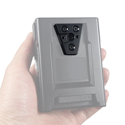 Imagen 2 del producto Adaptador de montaje de bloqueo Mini V, placa de abrazadera de liberación rápida con ranuras de montaje de 1/4 ""-20 para montaje/desmontaje de batería de cámara DSLR