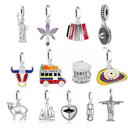 FC Jewelry Fit Original Pan Charms Bracelet 925 Silver New York The Statue of Liberty Beads Pendant For Making Berloque 2025 DIY