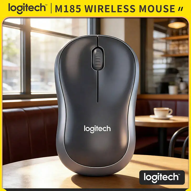 

Logitech M170 Wireless Optical Mouse 2.4GHz 12-Month Battery 1000DPI High Precision for Multi-OS Compatibility Office Work Use