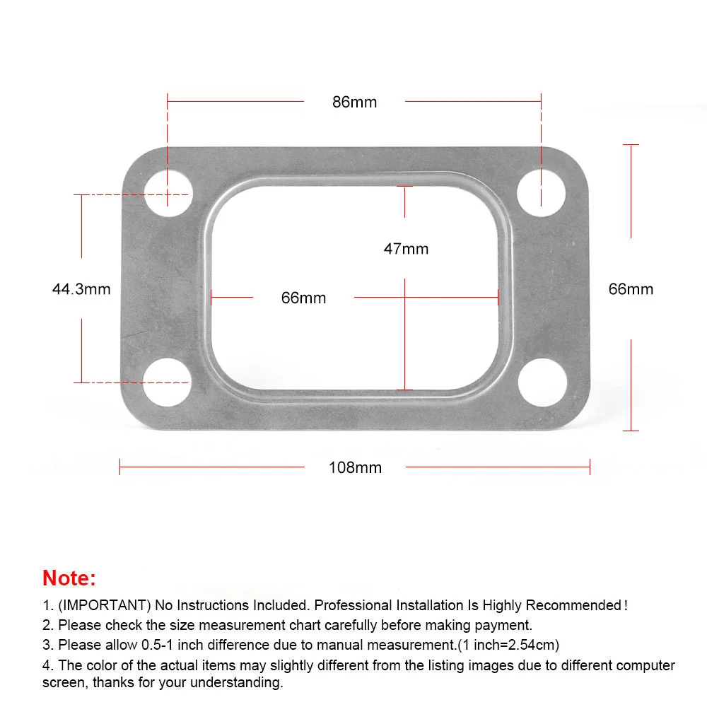 5PCS/LOT Turbo Turbine Inlet Manifold Gasket For T3 T34 T35 T38 GT35 GT35R 304 Stainless Steel TT102318