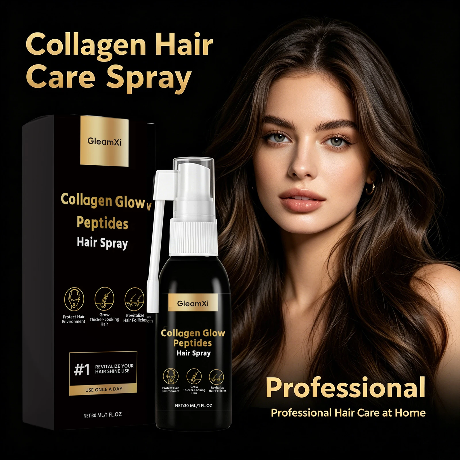 Gleamxi Collagen Peptides Hair - Hair Care Collagen recension och pris